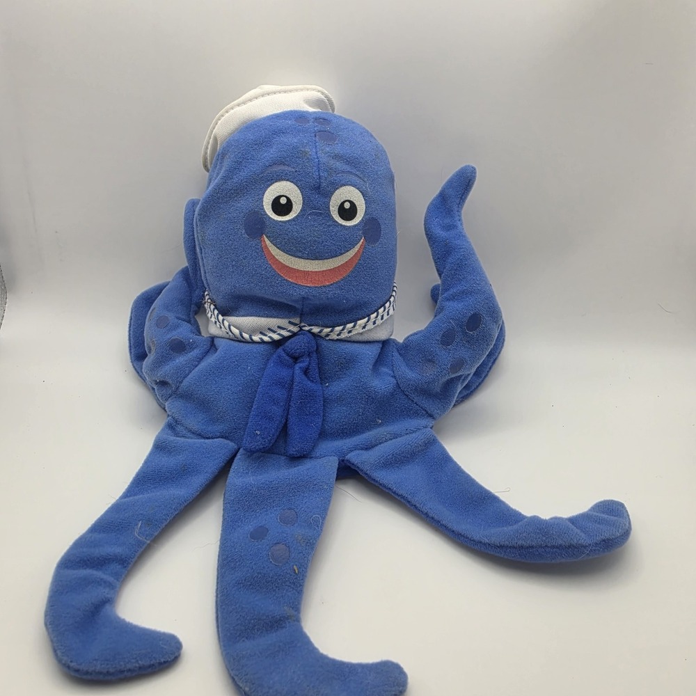 RARE Baby Einstein Baby Neptune Blue Octopus Scarf Sailor Plush 11" HTF D22